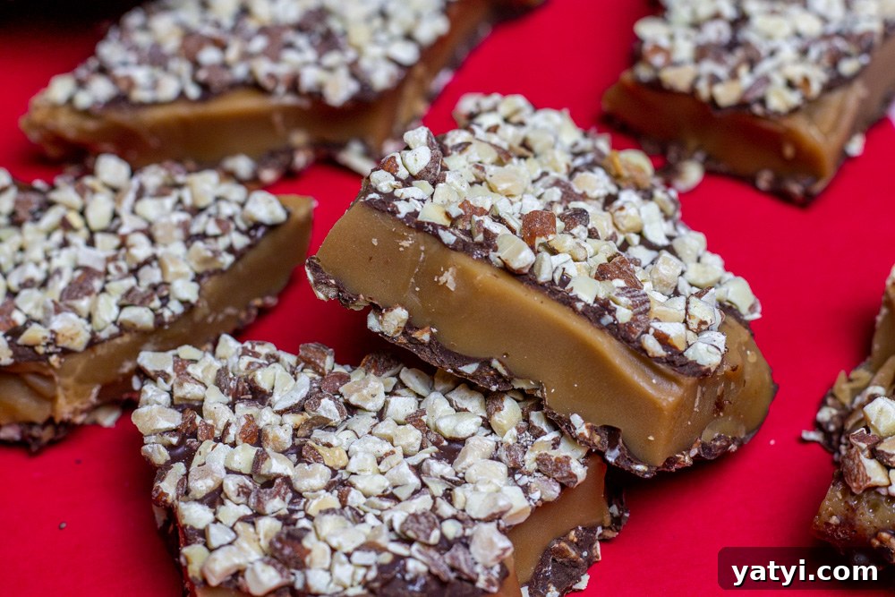 Dark Chocolate Almond Toffee: Crunchy Homemade Recipe 2 toffee with dark chocolate and almonds