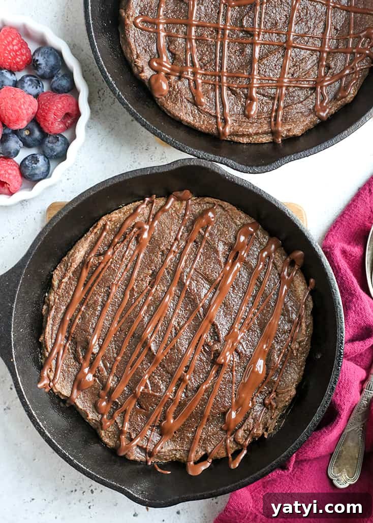 Skillet Mini Brownies: Gooey Individual Chocolate Desserts 2 Paleo nut free skillet brownie for two