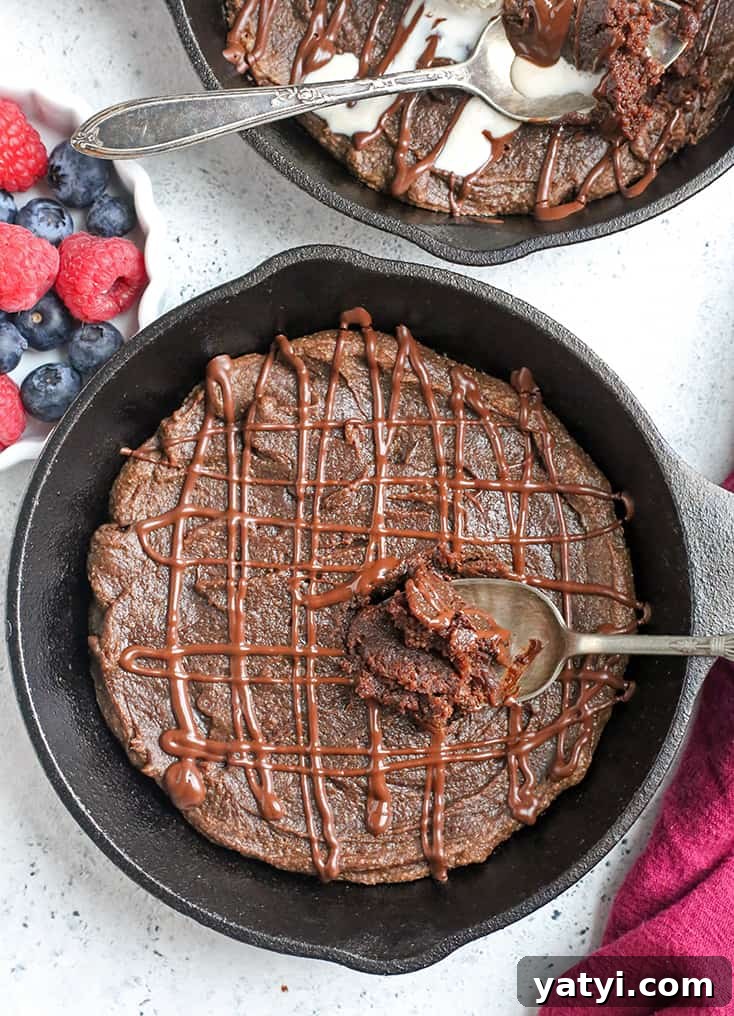 Skillet Mini Brownies: Gooey Individual Chocolate Desserts 5 Paleo nut free skillet brownie for two