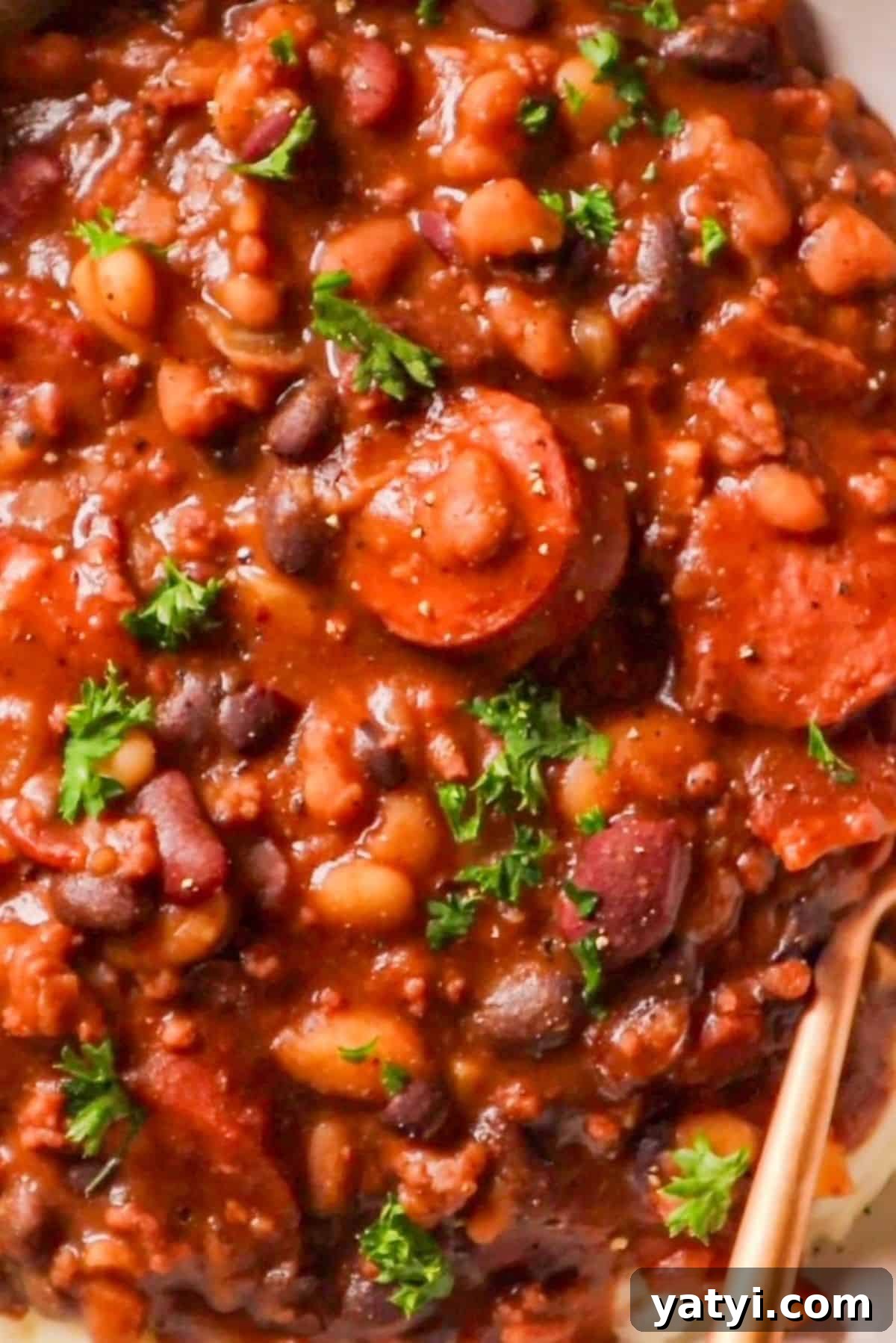 Smoky Baked Cowboy Beans with Brown Sugar and Bacon 2 baked cowboy beans