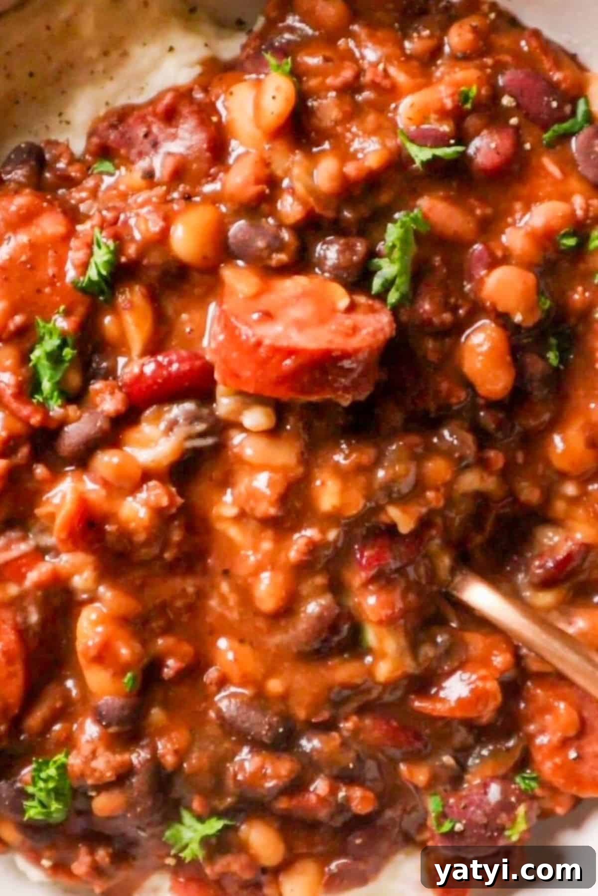 Smoky Baked Cowboy Beans with Brown Sugar and Bacon 6 baked cowboy beans recipe