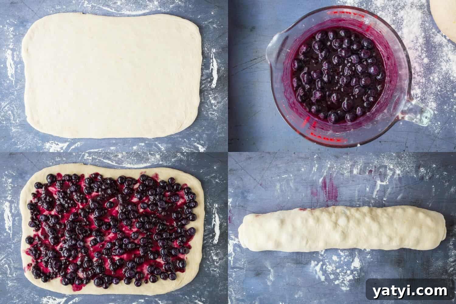 Citrus Lemon Blueberry Rolls (Vegan) 6 lemon blueberry rolls step 3