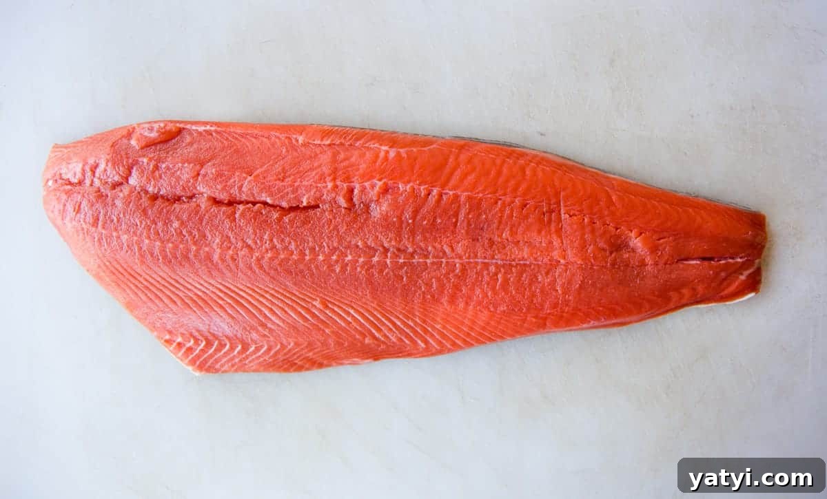 Fresh raw salmon filet