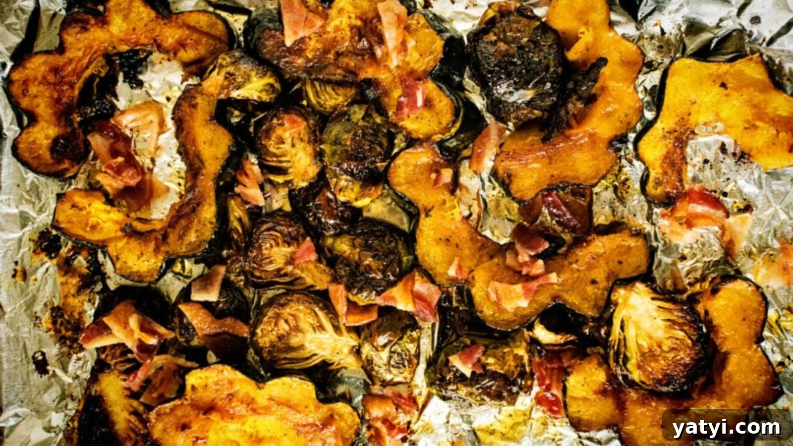 19 Holiday Side Dishes to Balance Your Festive Meal 2 Brussels sprouts and squash roasted with cayenne maple glaze until caramelized.