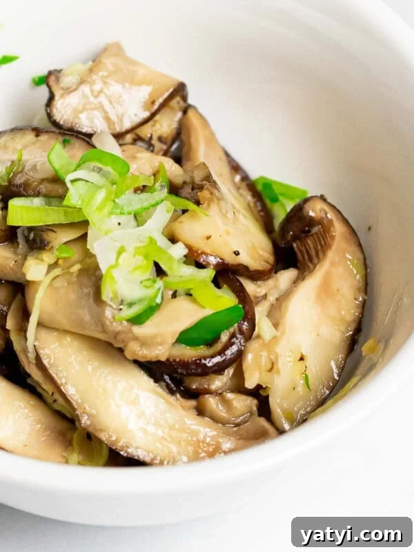 stir fried Korean shiitake mushroom side dish