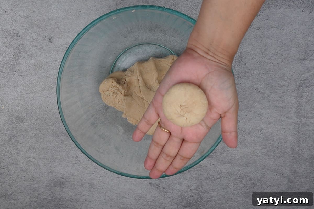 Small balls made from the dough.