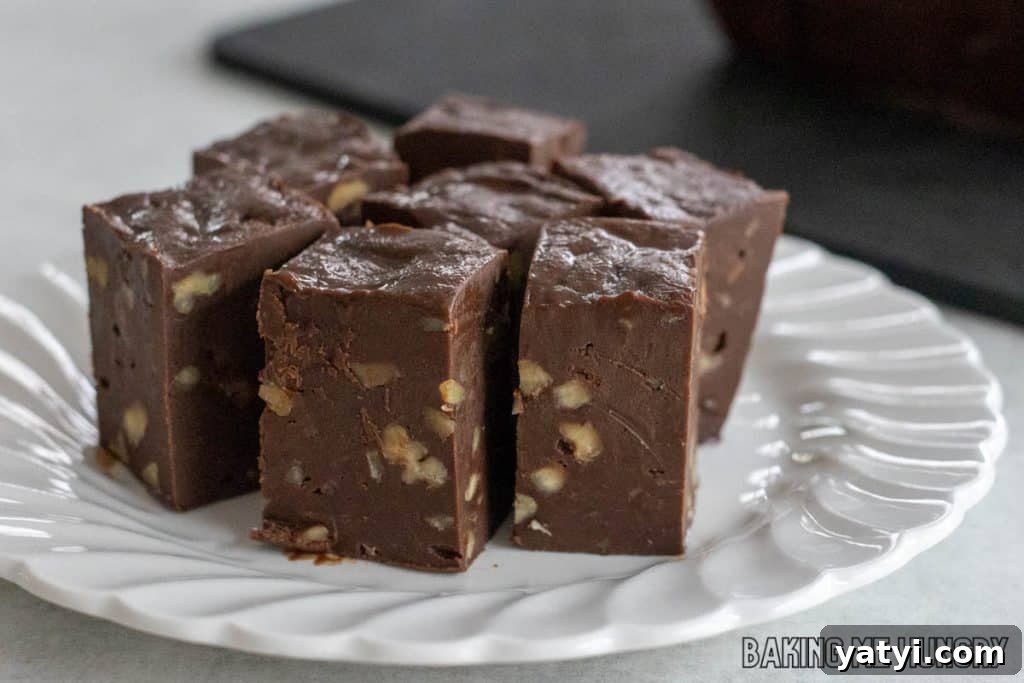 3-Ingredient Microwave Fudge Recipe: Quick Chocolate Fudge 3 plate of 3 ingredient microwave fudge