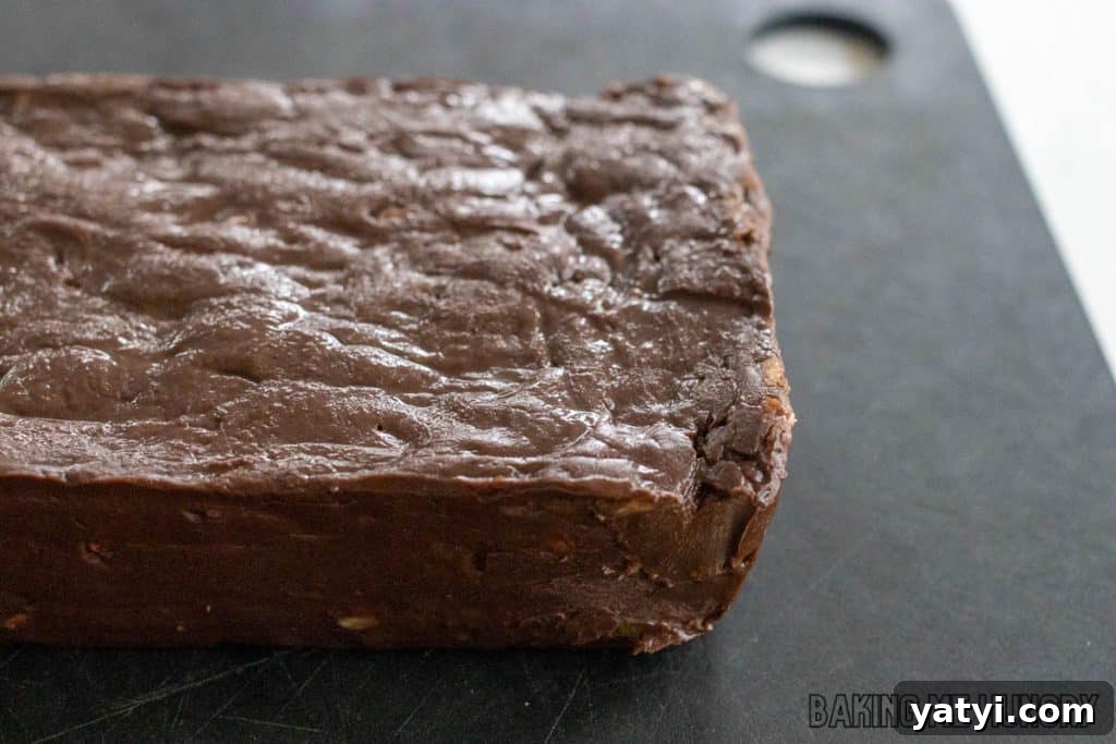 3-Ingredient Microwave Fudge Recipe: Quick Chocolate Fudge 8 fudge on cutting board