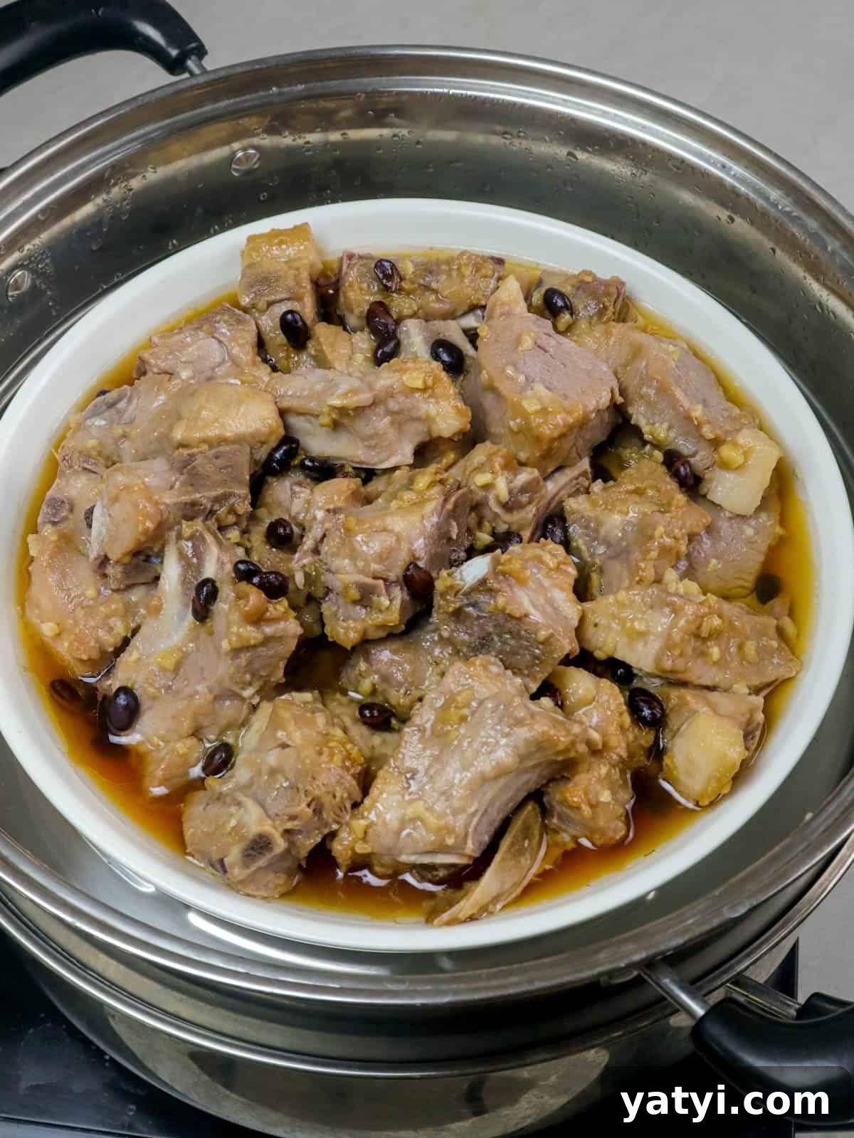 Steamed Spareribs with Fermented Black Beans Recipe 2 Chinese ribs in a steamer