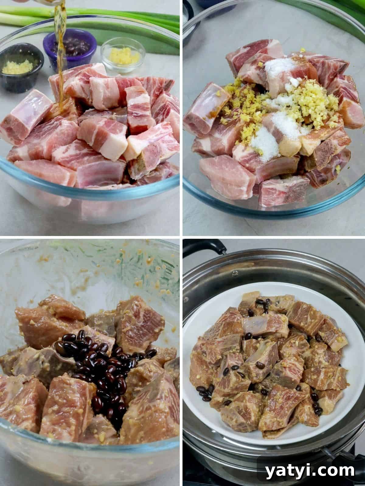 Steamed Spareribs with Fermented Black Beans Recipe 4 making steamed spare ribs in the steamer