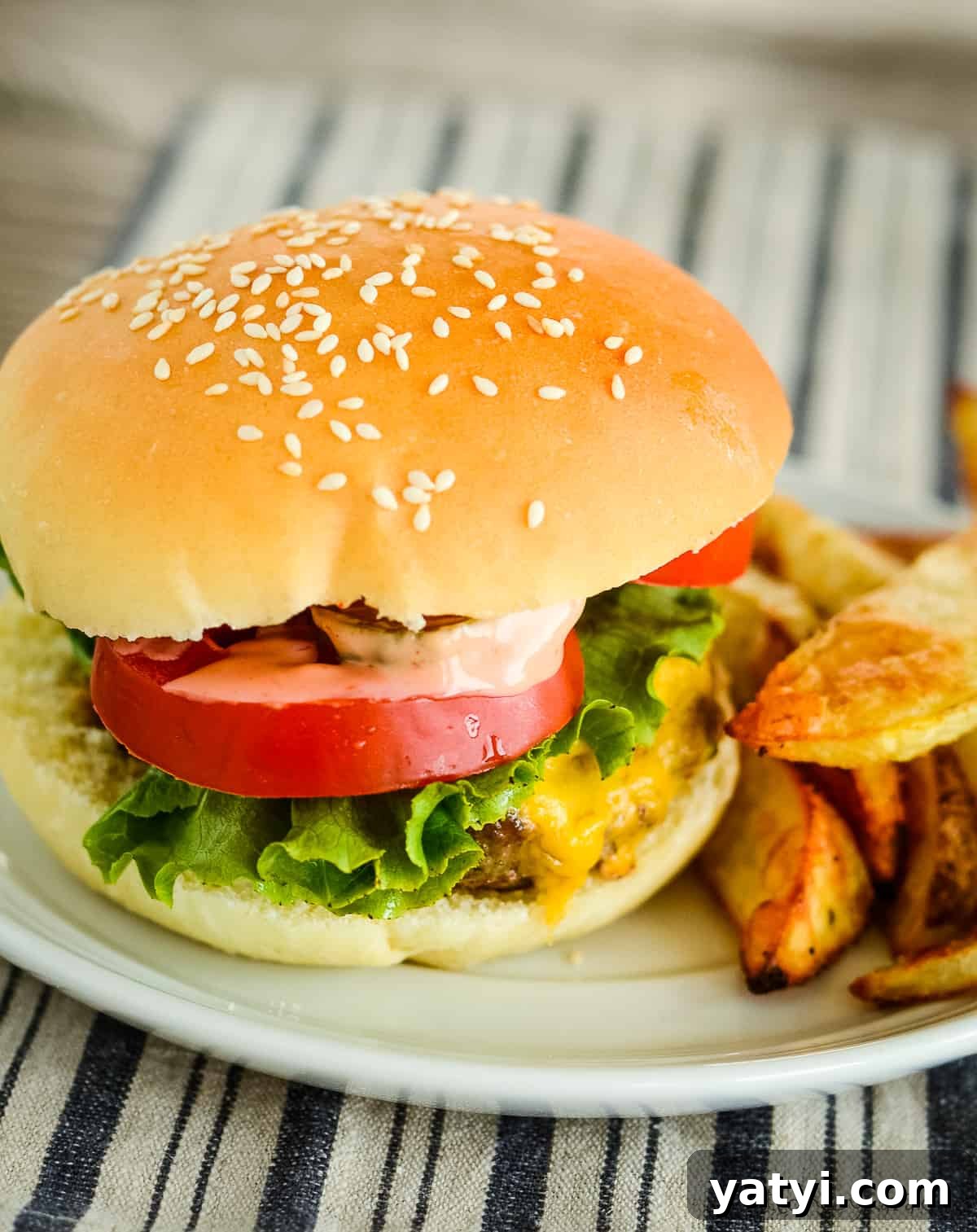 ranch burger with homemade hamburger bun