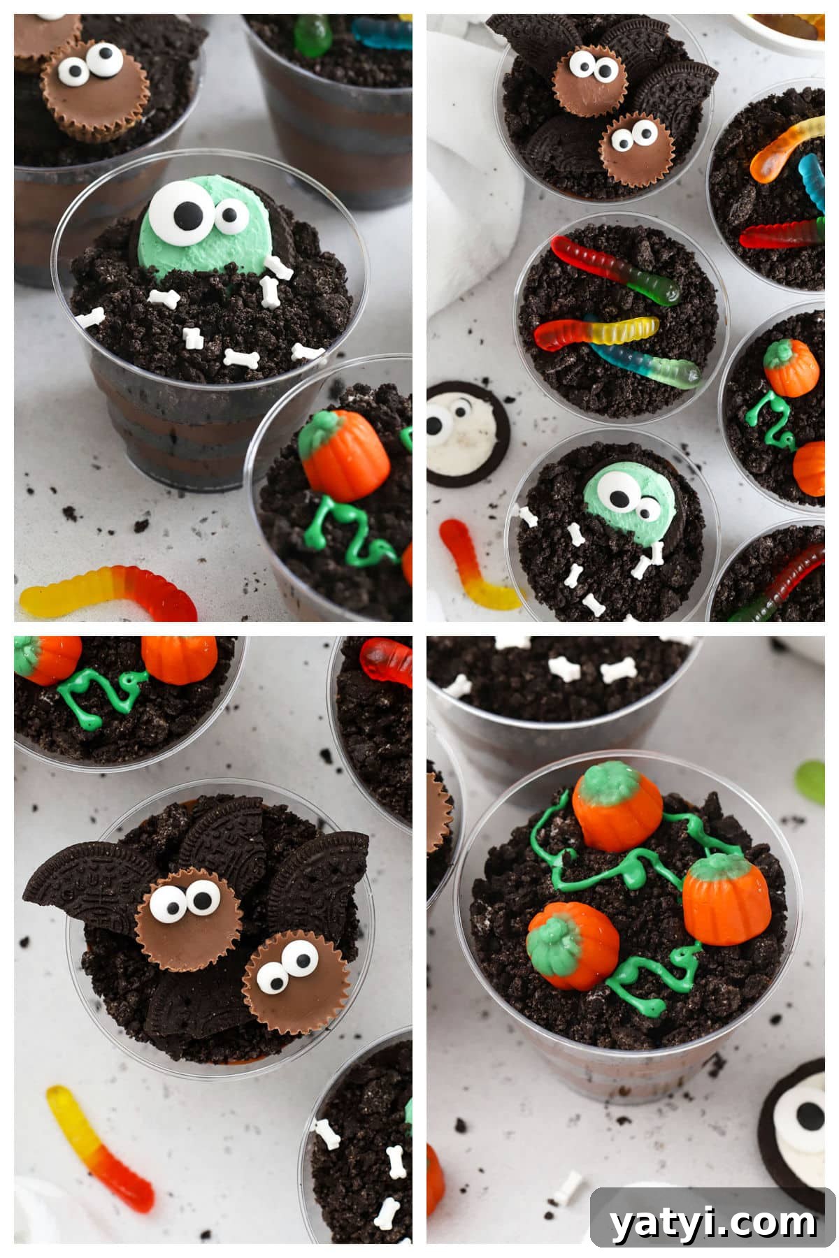 Gluten-Free Chocolate Dirt Pudding Recipe That Wows 5 four different ways to decorate dirt pudding for Halloween