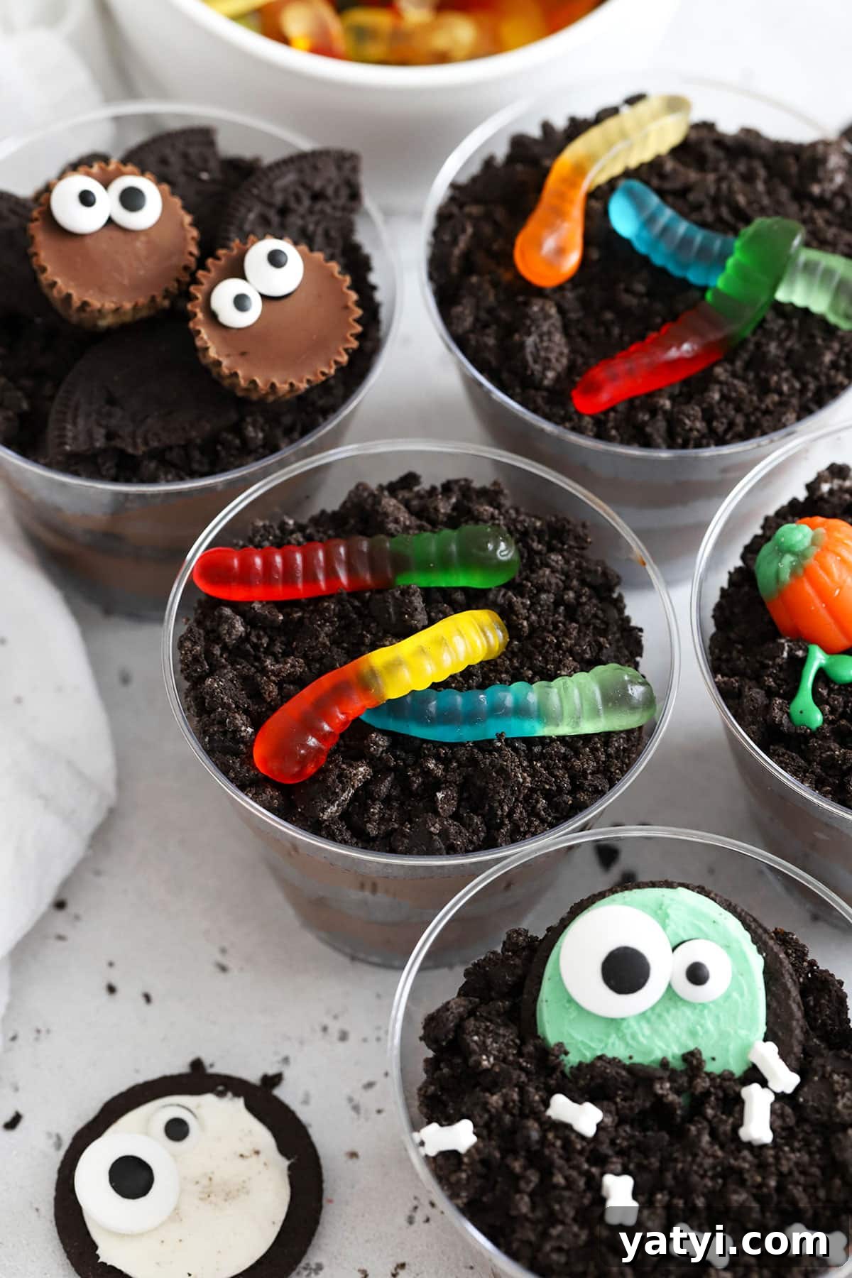 Gluten-Free Chocolate Dirt Pudding Recipe That Wows 6 cups of gluten-free dirt pudding decorated for Halloween