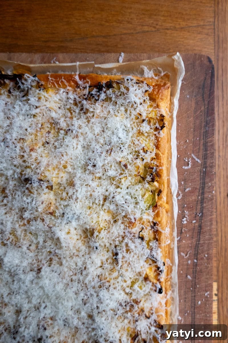 Leek, Gruyère & Parmesan Tart Recipe for Savory Brunch 3 Leek, Gruyere & Parmesan Tart - Georgie Eats