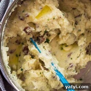 Creamy Chunky Mashed Potatoes with Rustic Texture 6 The Easiest Mashed Potatoes are perfect for any gravy or braised meats! Rustic, creamy and easy to make!